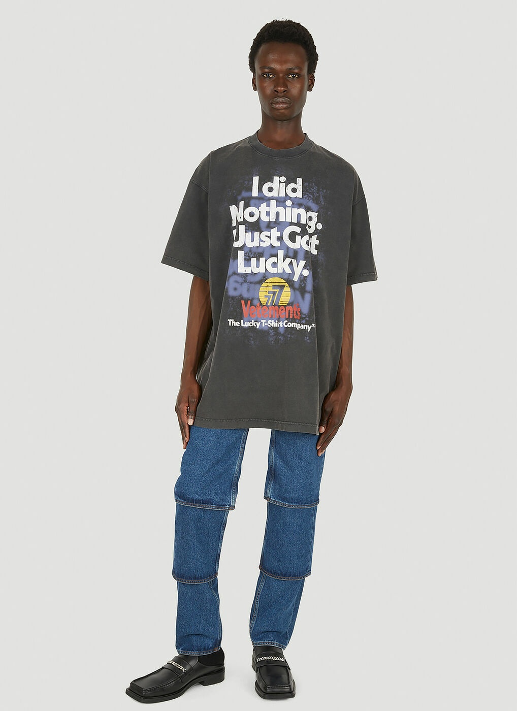 I Got Lucky T-Shirt in Dark Grey Vetements