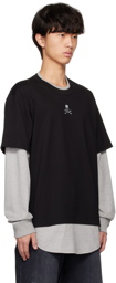 mastermind WORLD Black & Gray Layered Long Sleeve T-Shirt