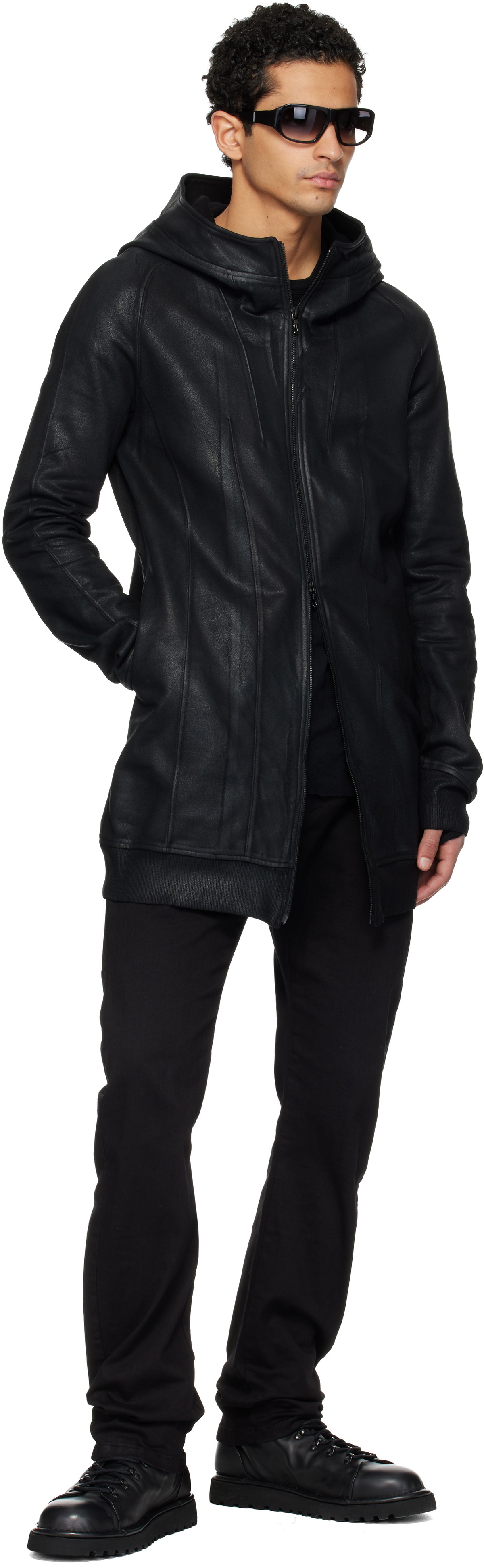 Julius Black Seamed Hoodie