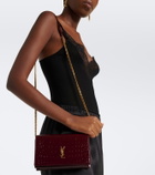 Saint Laurent Cassandre patent leather wallet on chain