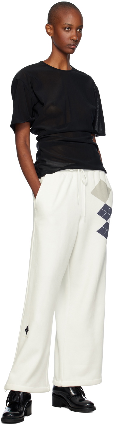 OPEN YY White Argyle Wide Sweatpants