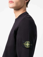 STONE ISLAND - Logo Cotton Crewneck Sweatshirt