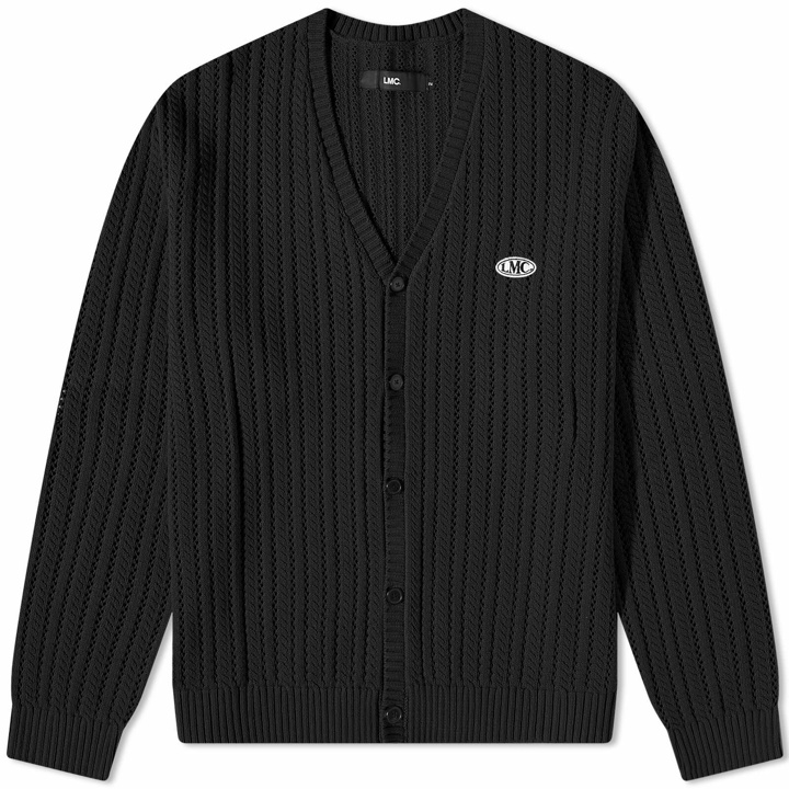 Photo: LMC Men's Oval Logo Knit Cardigan in Black