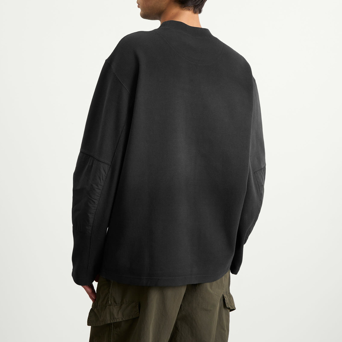 ROA Men's x And Wander Garment-dyed Long Sleeve in Black