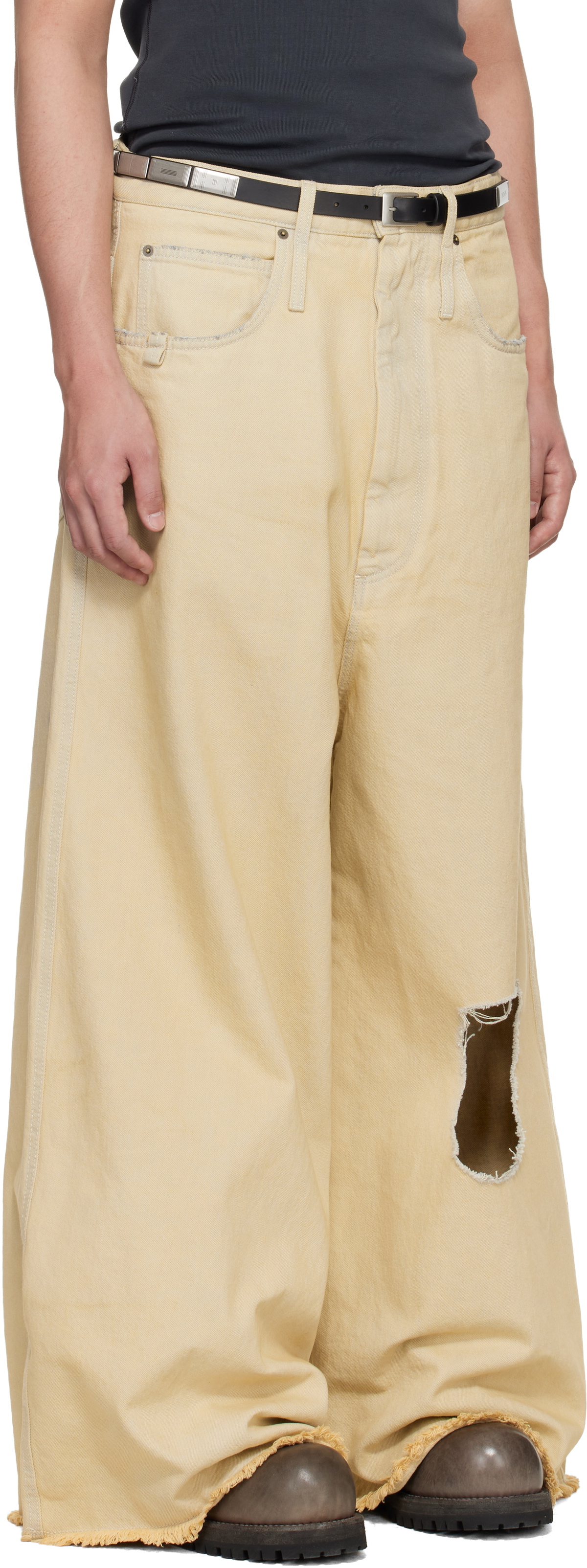 LU'U DAN Off-White Dumpster Denim Jeans