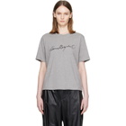 MM6 Maison Margiela Gray Handwritten-Print Cotton Jersey T-shirt