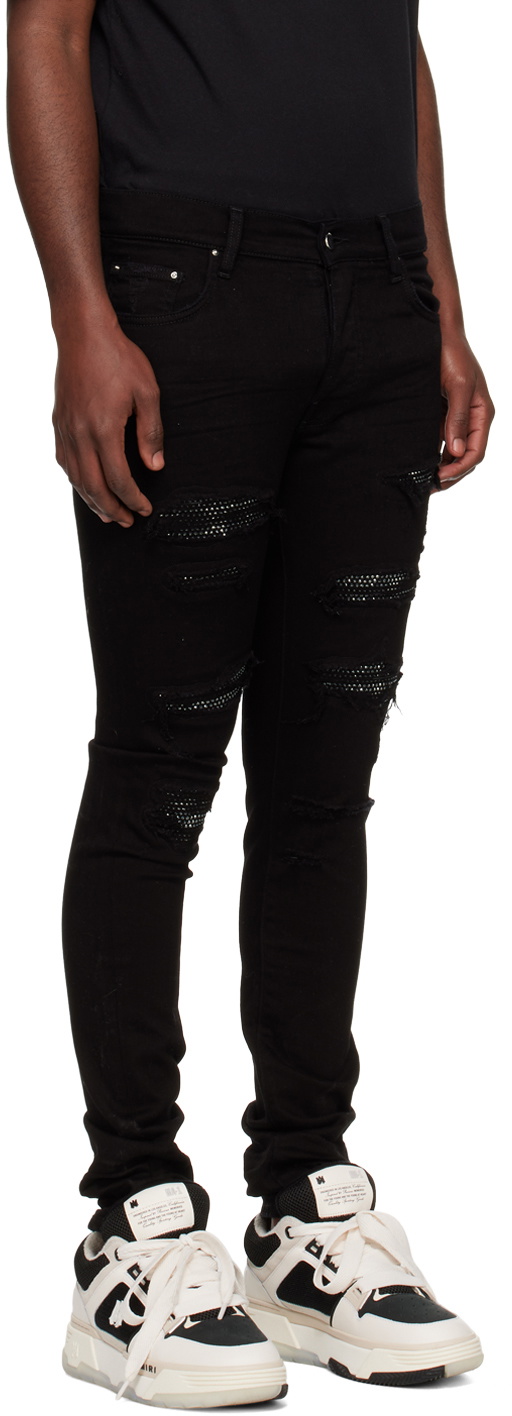 Jean Skinny Amiri - Lavage Bleu éclaboussé/blanchi - Taille 36/35 - Occasion Très Bon état