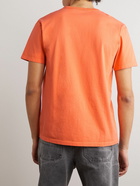 Maison Kitsuné - Logo-Appliquéd Cotton-Jersey T-Shirt - Orange