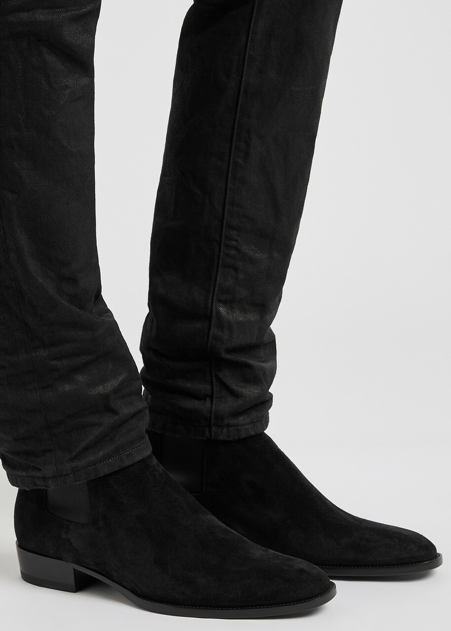 Saint Laurent Wyatt 30 Suede Chelsea Boots Black Saint Laurent