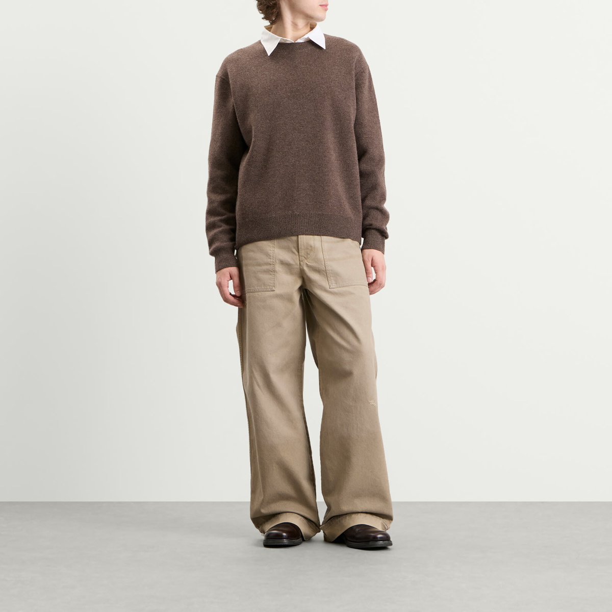 Acne Studios Men's Plinty Rustic Cotton Twill Trousers in Camel Beige
