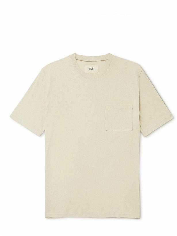 Photo: Folk - Assembly Organic Cotton-Blend Jersey T-Shirt - Neutrals