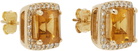 Pearls Before Swine Gold Lok Citrine Stud Earrings