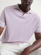 Canali - Cotton and Silk-Blend Polo Shirt - Purple