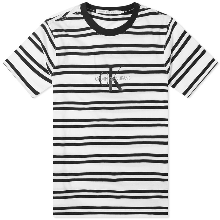 Photo: Calvin Klein Striped Centre Logo Tee