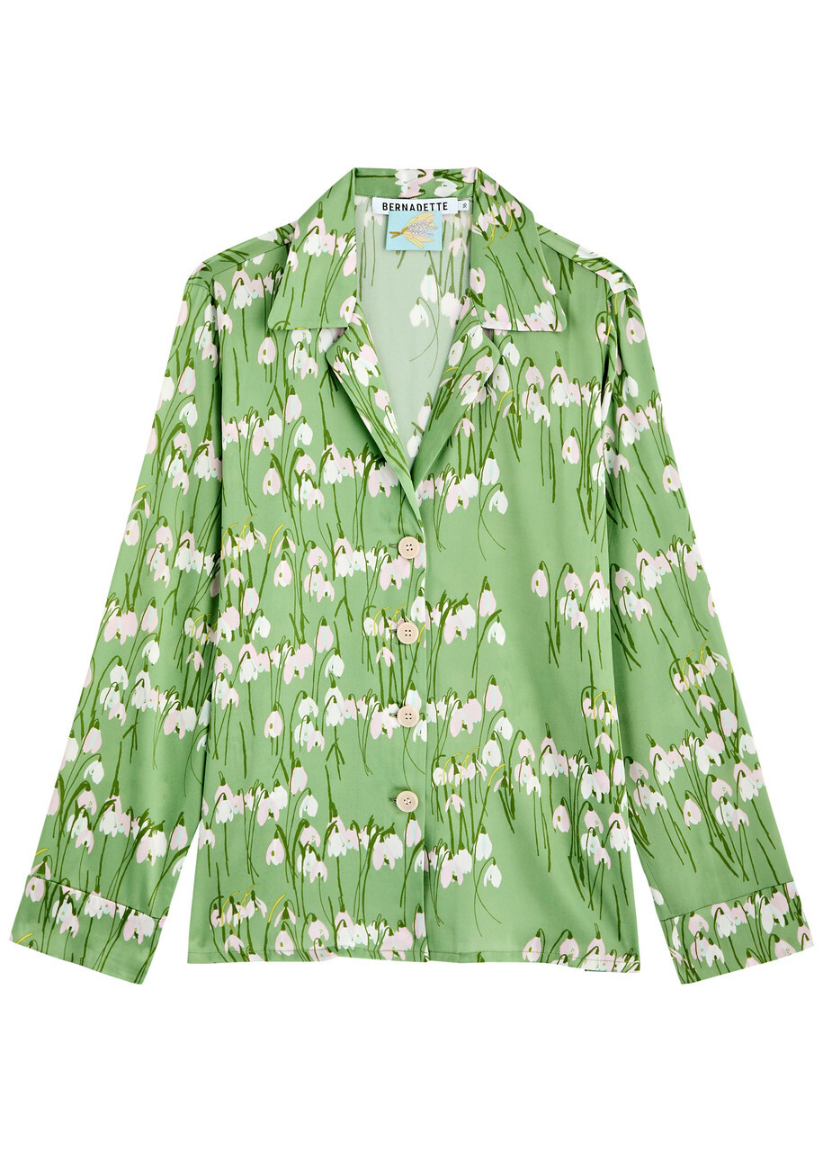 Bernadette Louis Floral-print Stretch-silk Pyjama Shirt Multi Print