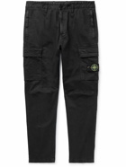 Stone Island - Tapered Logo-Appliquéd Cotton-Blend Cargo Trousers - Black