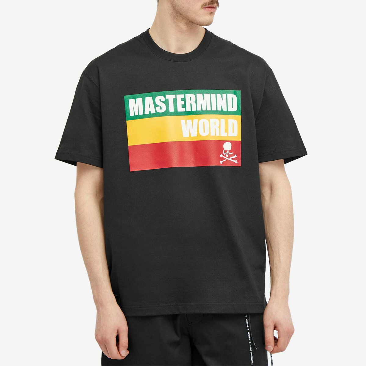 MASTERMIND WORLD Men's Rasta Print T-Shirt in Black MASTERMIND WORLD