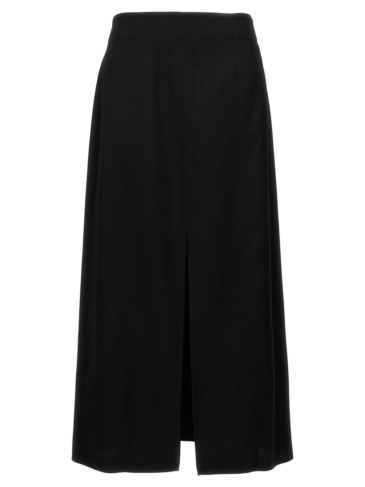GOLDEN GOOSE - Journey Wool Gabardine Midi Skirt Golden