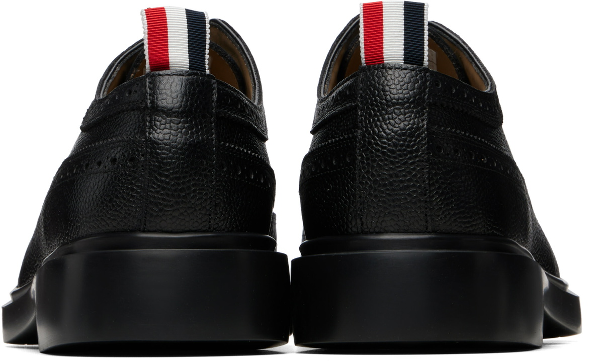 Thom Browne Black Pebble Grain Longwing Brogues