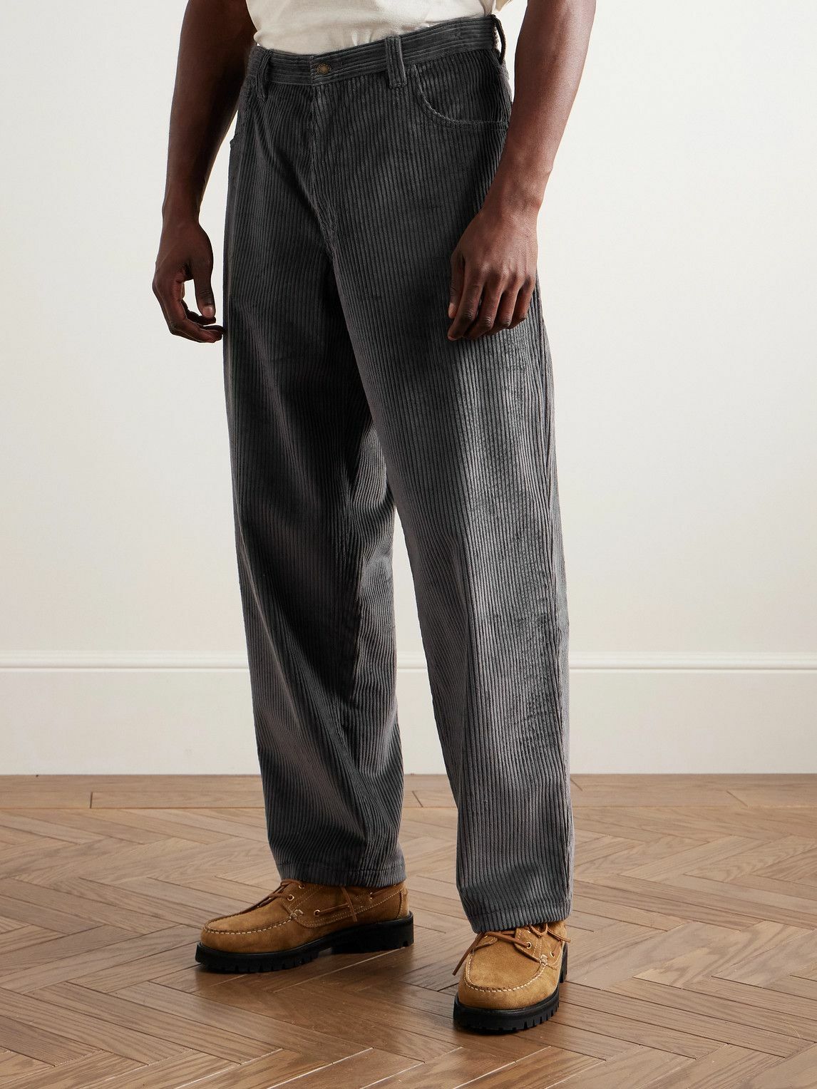 Noah - Straight-Leg Cotton-Corduroy Trousers - Gray Noah NYC