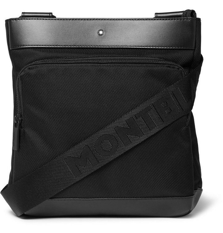 Photo: Montblanc - Nightflight Leather-Trimmed Nylon Messenger Bag - Black