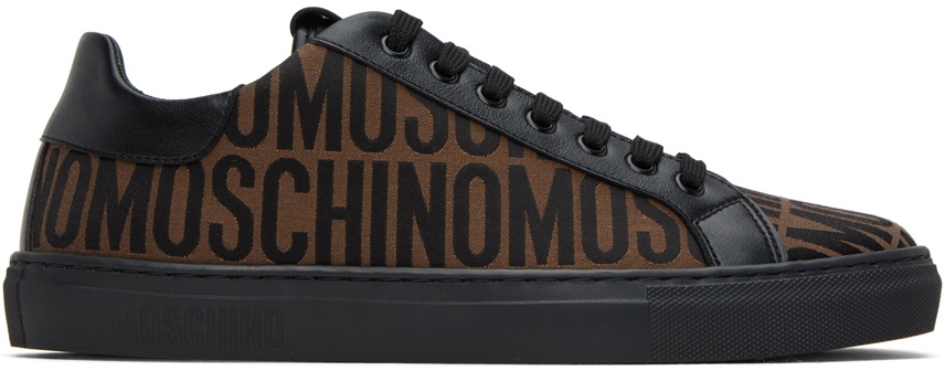 Moschino Brown & Black Jacquard Sneakers Moschino