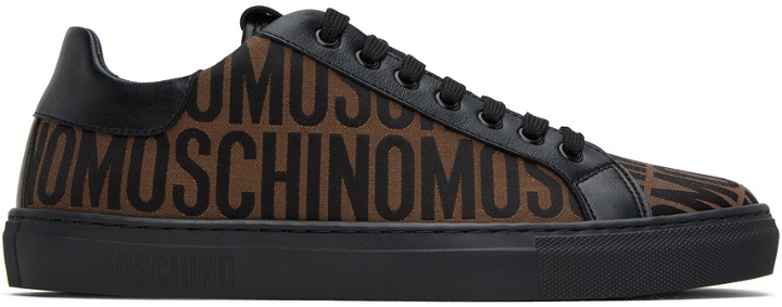 Photo: Moschino Brown & Black Jacquard Sneakers