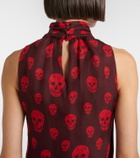 McQueen Skull silk maxi dress