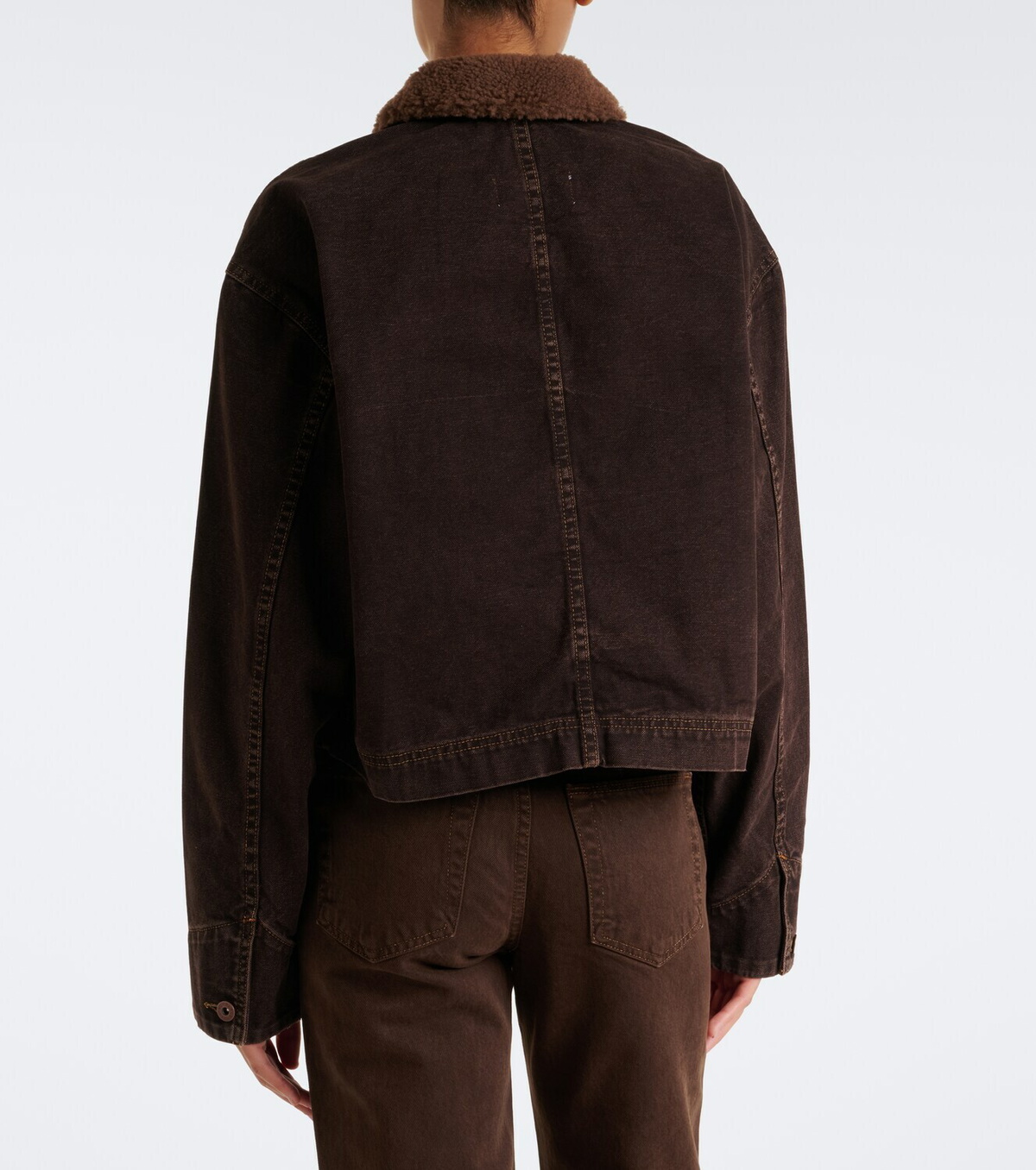 SLVRLAKE Atlas Worker shearling-trimmed denim jacket