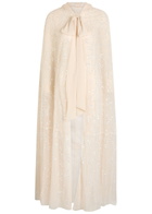 Needle & Thread Dappled Hooded Tulle Cape Cream