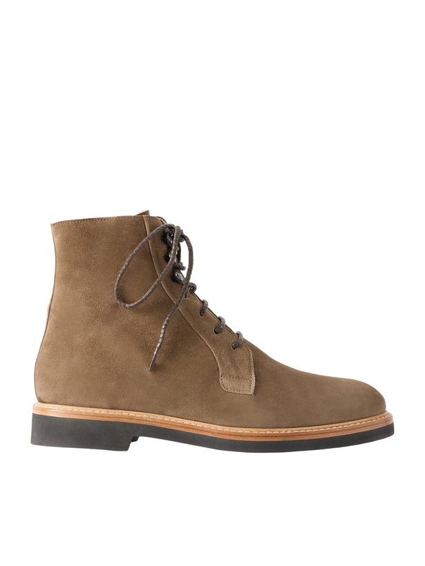 Photo: Mr P. - Shearling-Lined Suede Lace-Up Boots - Neutrals