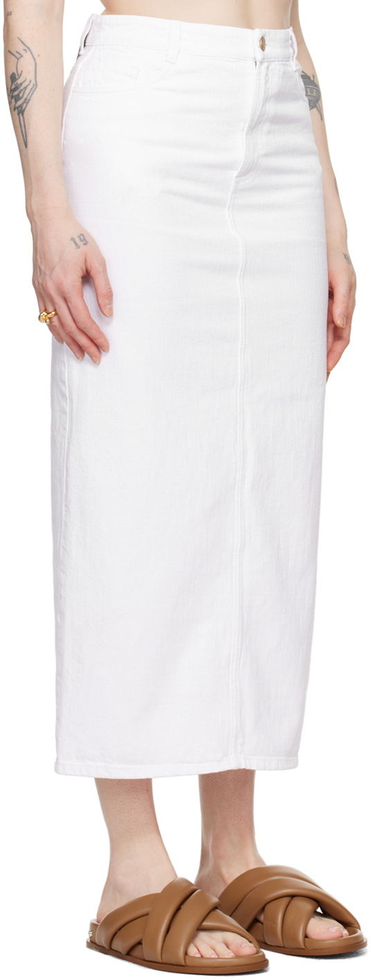 TOVE White Sera Denim Midi Skirt