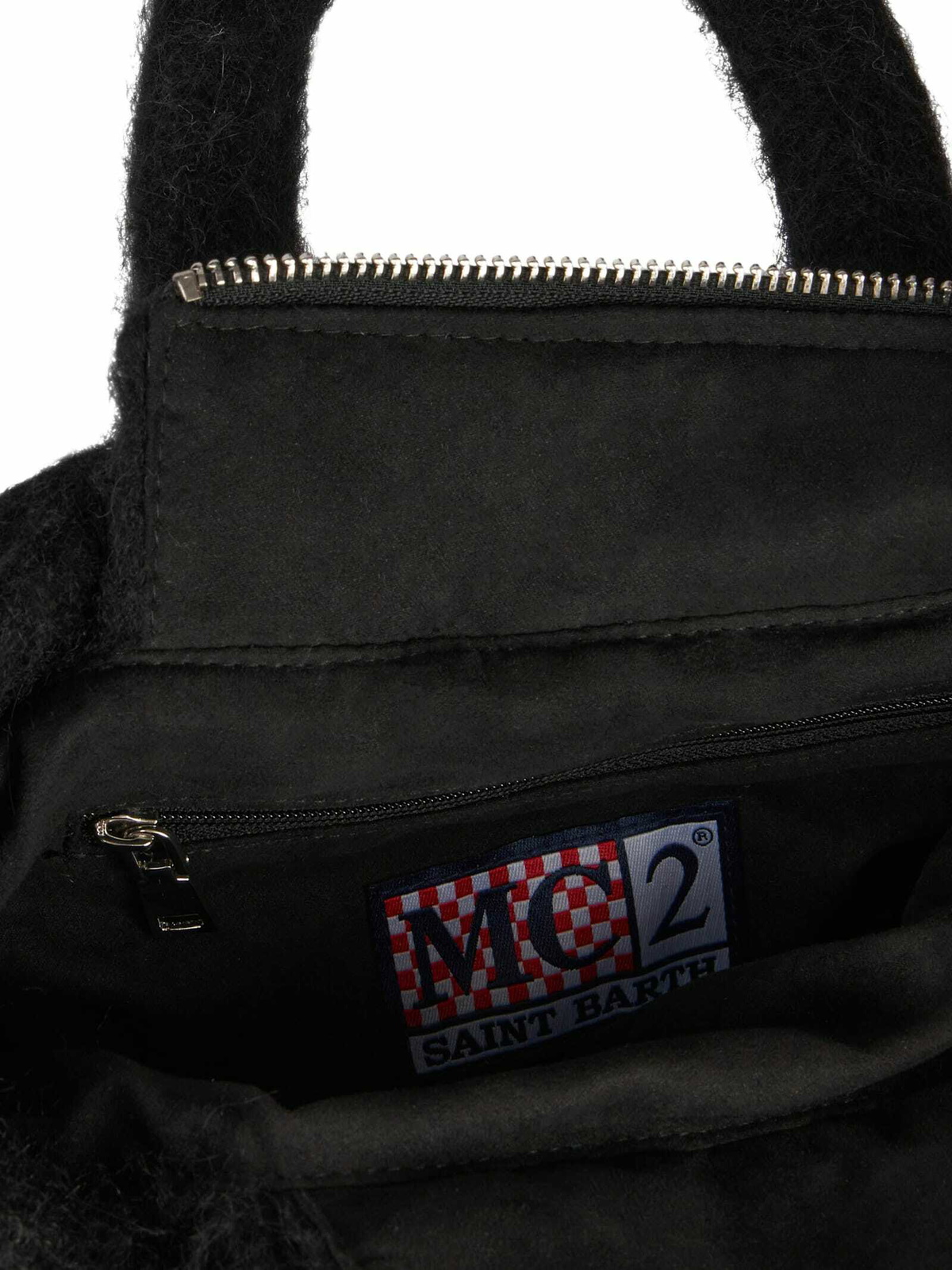 MC2 Saint Barth Wooly Mini Vanity Fringed Black Bag