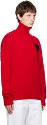 AMI Alexandre Mattiussi Red Ami de Cœur Turtleneck