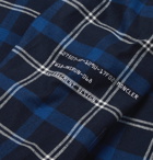 Moncler Genius - 7 Moncler Fragment Logo-Print Checked Cotton-Flannel Shirt - Men - Blue