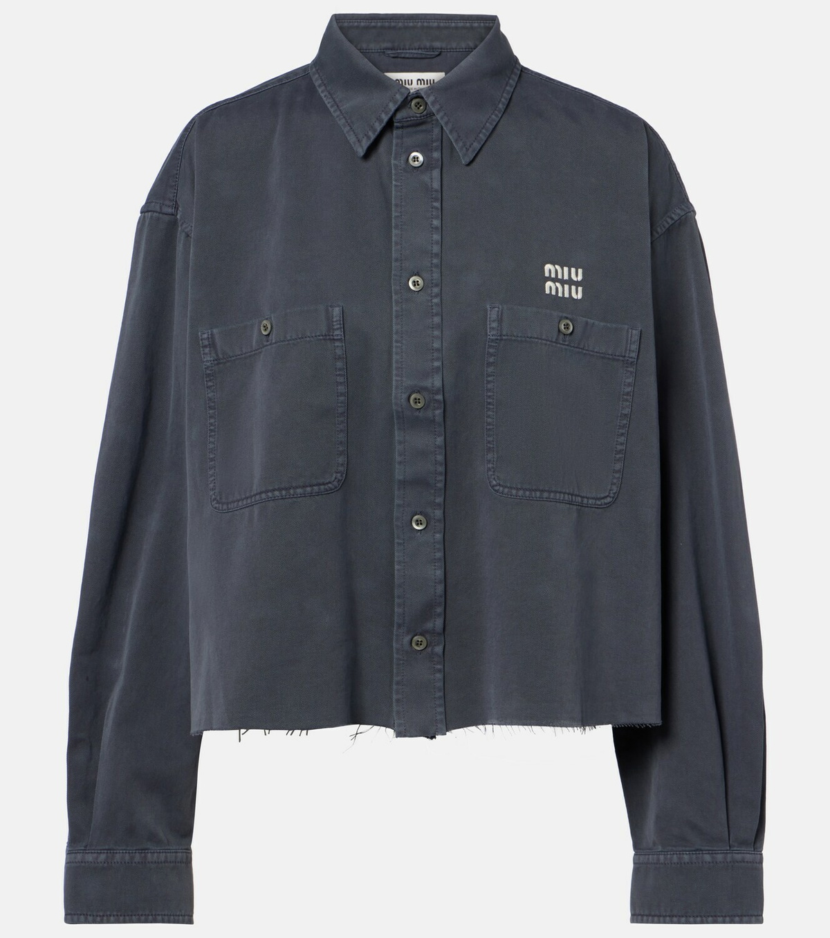 Miu Miu Frayed denim shirt