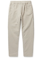 Folk - Tapered Crinkled Linen and Cotton-Blend Trousers - Neutrals