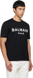 Balmain Black 'Balmain Paris' Print T-shirt