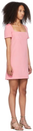 Valentino Pink Square Neck Short Sleeve Dress