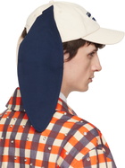 Charles Jeffrey LOVERBOY Off-White & Navy Colour Block Bunny Cap