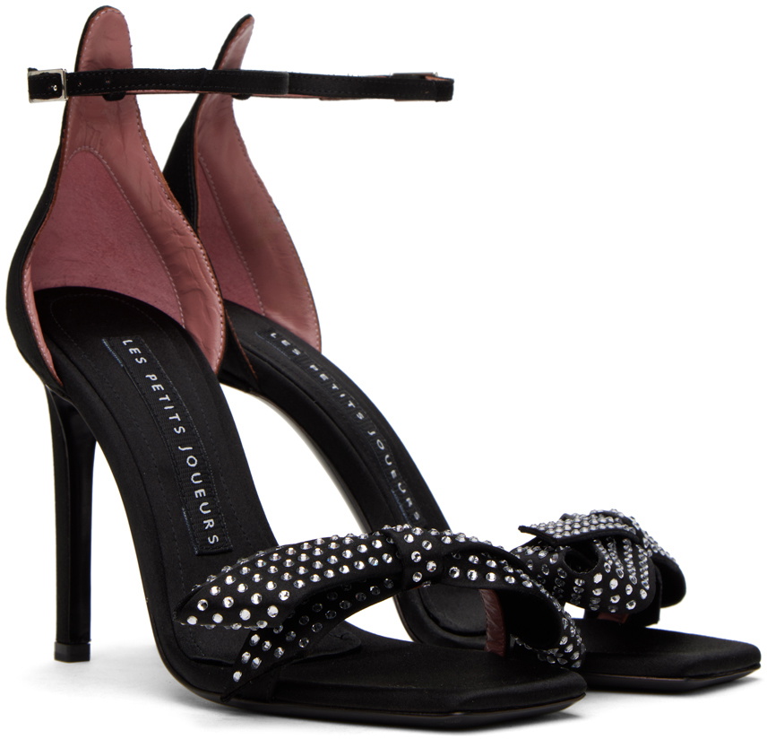 Les Petits Joueurs Black Norma 100 Heeled Sandals