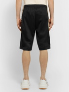 GUCCI - Wide-Leg Logo-Jacquard Webbing-Trimmed Tech-Jersey Drawstring Shorts - Black