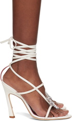 Blumarine White Butterfly '105 Heeled Sandals