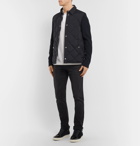 Moncler - Slim-Fit Quilted Shell and Ribbed Wool Jacket - Blue