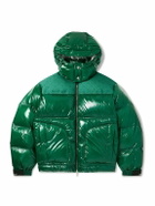 Casablanca - Logo-Jacquard Canvas-Trimmed Quilted Nylon-Ripstop Hooded Down Jacket - Green