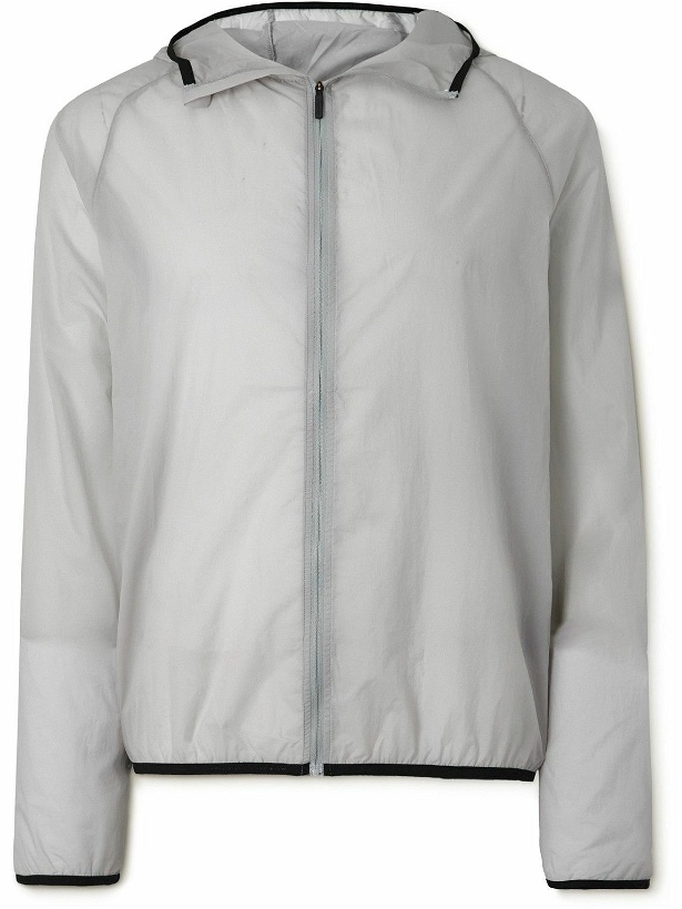 Photo: DISTRICT VISION - Logo-Appliquéd Organic Cotton-Blend Ripstop Hooded Jacket - Gray