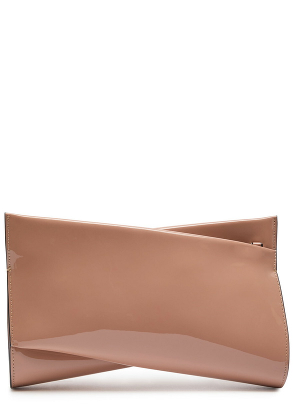 Photo: Christian Louboutin Loubitwist Patent Leather Clutch - Beige - One Size