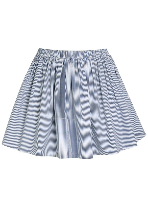Photo: Suzie Kondi Fousta Striped Cotton-poplin Mini Skirt Navy