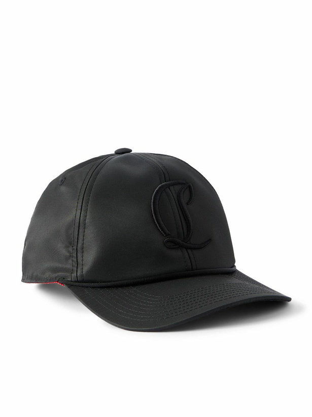Photo: Christian Louboutin - Mooncrest AC Logo-Embroidered Leather-Trimmed Nylon-Twill Baseball Cap - Black