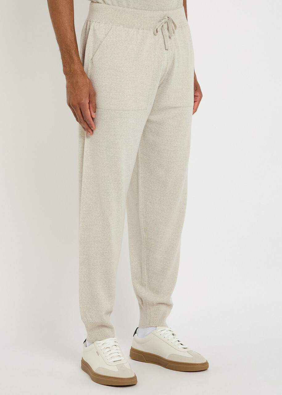 John Smedley Henning Merino Wool Sweatpants Beige